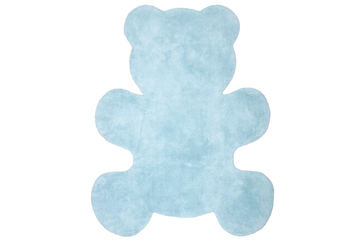 Tapis enfant en coton bleu 80x100 cm TEDDY