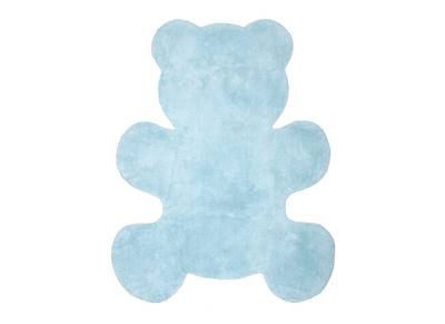 Tapis enfant en coton bleu 80x100 cm TEDDY
