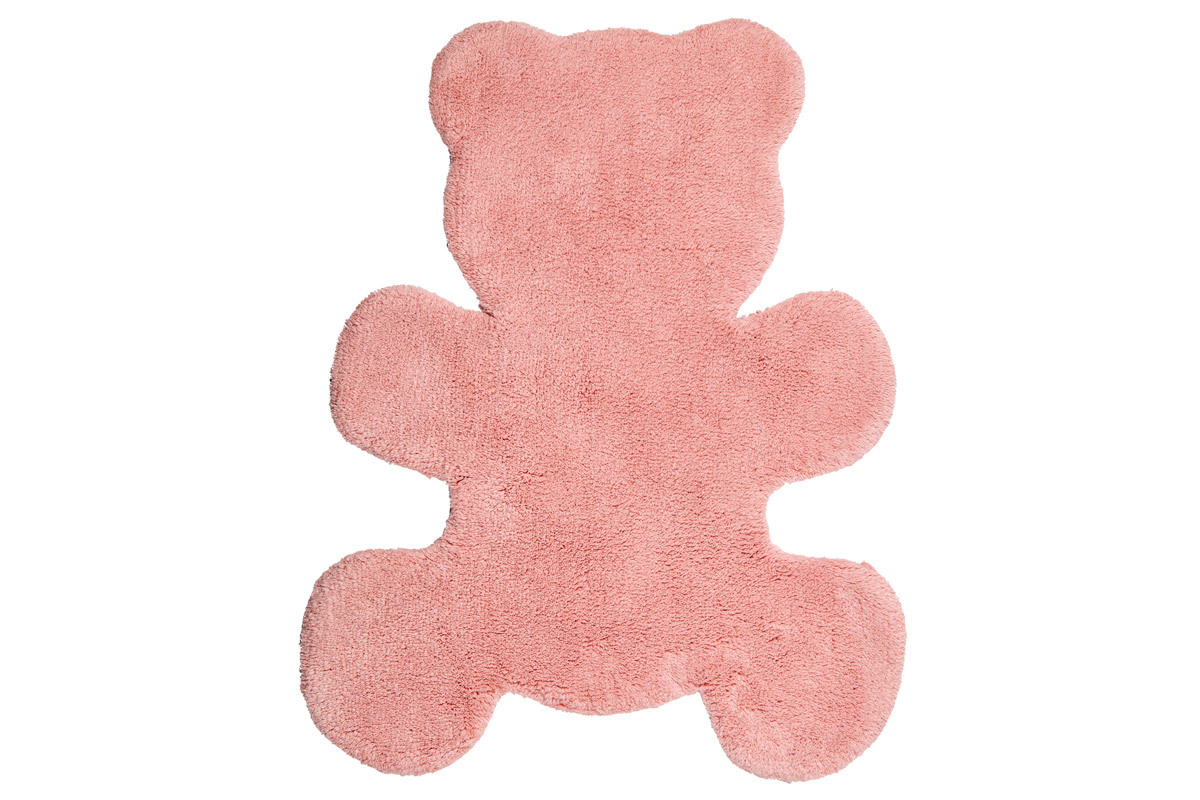 Tapis enfant en coton rose 80x100 cm TEDDY