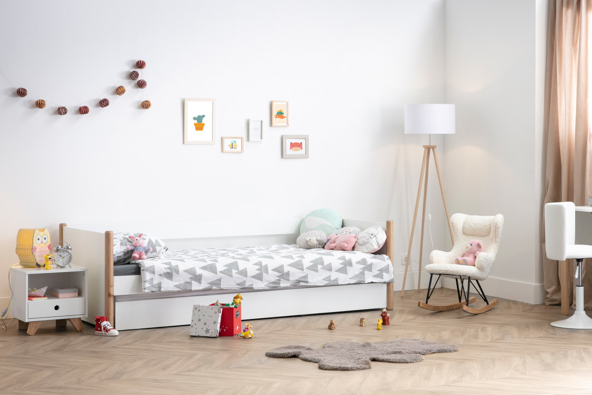 Tapis enfant en coton rose 80x100 cm TEDDY