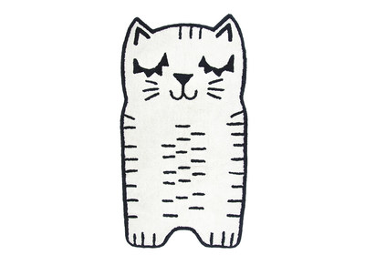 Tapis enfant forme chat en coton 80x150 cm CHARLI