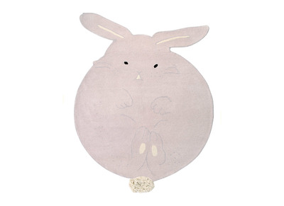 Tapis enfant gris clair 150x200cm BUNNY
