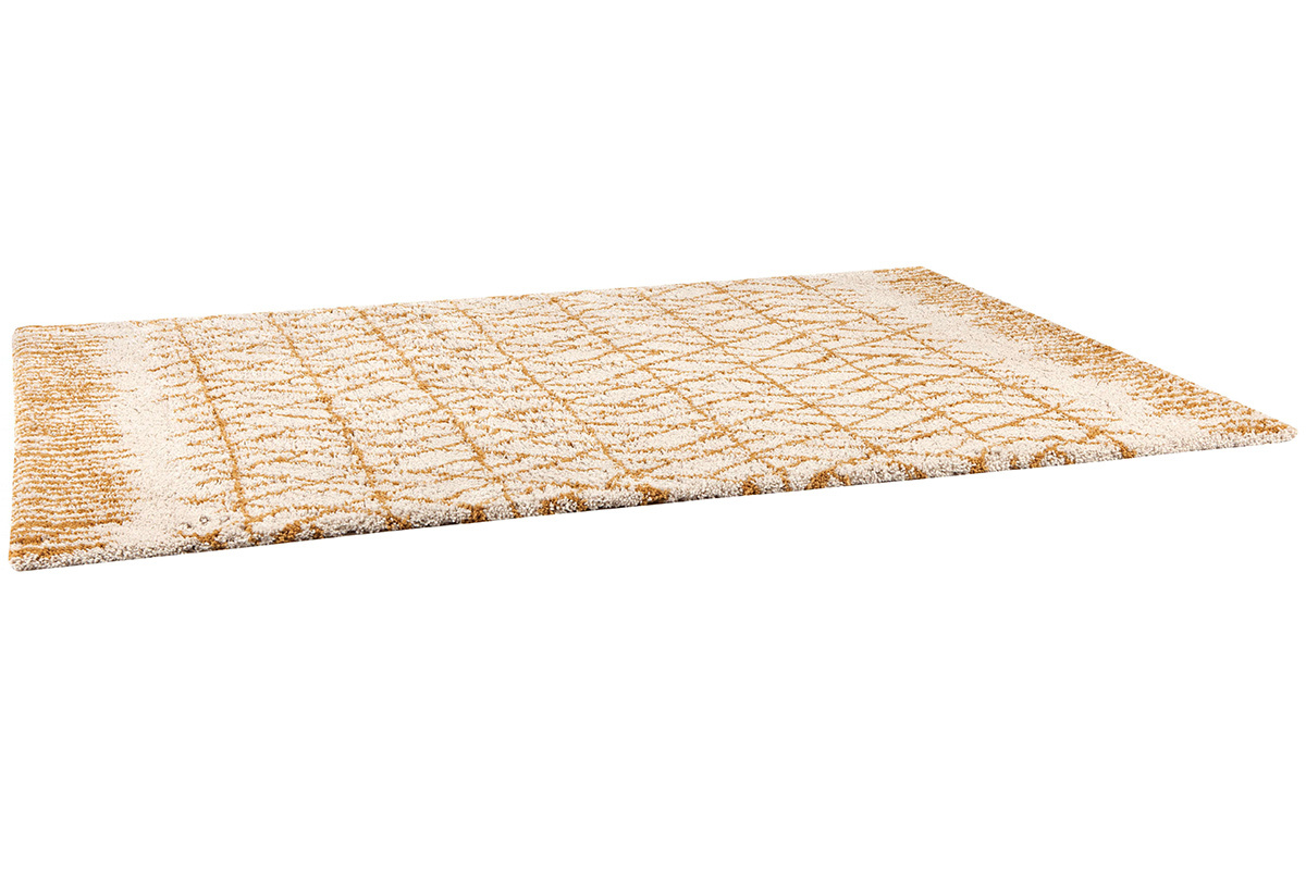 Tapis moderne beige et jaune 160 x 230 cm PALMERAIE
