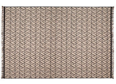 Tapis moderne naturel avec motif graphique noir 160 x 230 cm ETNICA