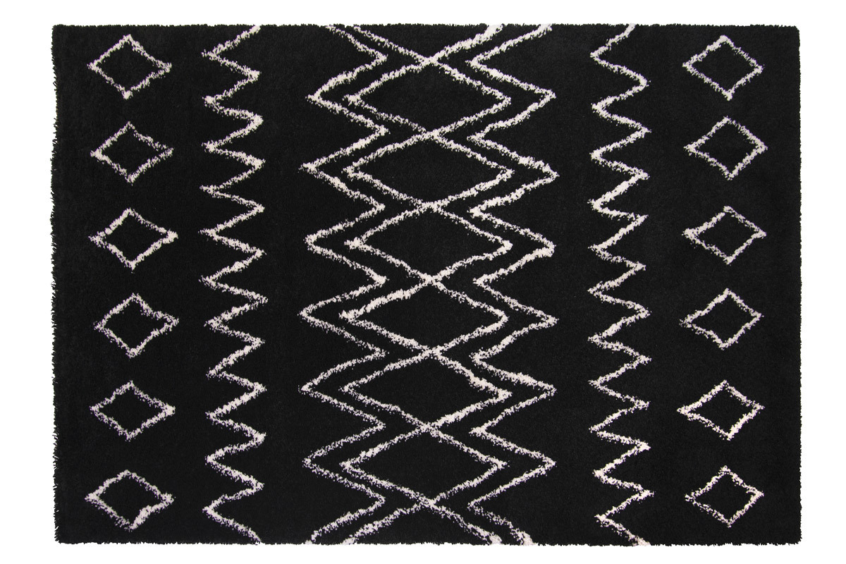 Tapis noir et ivoire polypropyl�ne 160x230 cm AZETTA