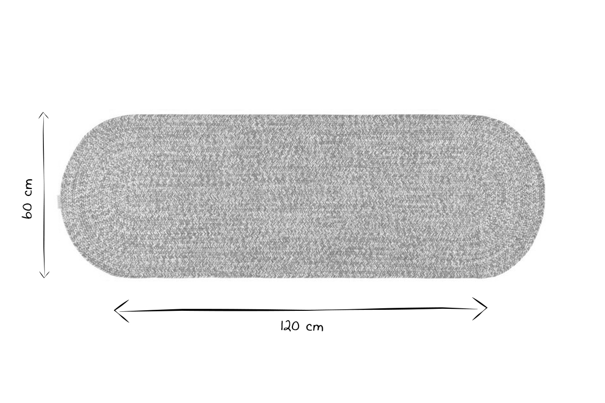 Tapis ovale chin beige et cru 120 x 60 cm HEATHER