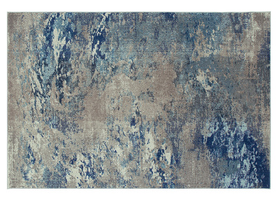 Tapis rectangulaire &agrave; motif abstrait bleu 160 x 230 cm CAPS
