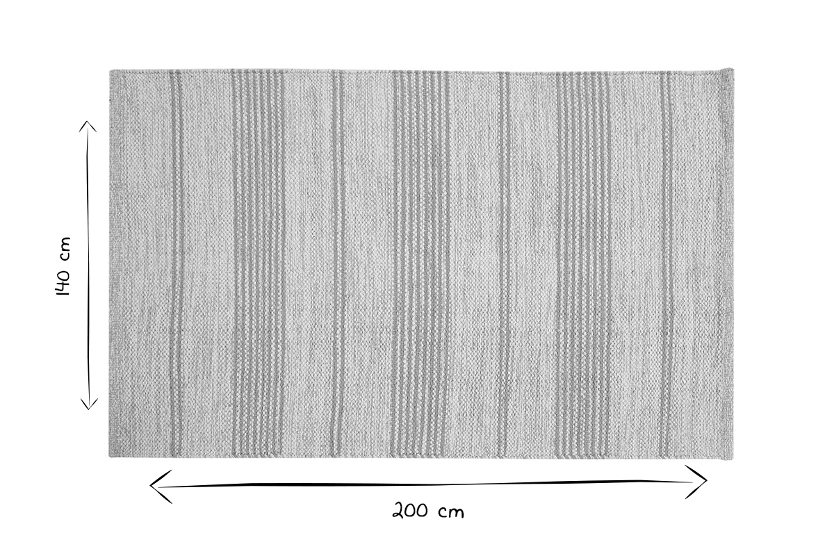 Tapis rectangulaire beige  rayures jaunes 140 x 200 cm CABOURG