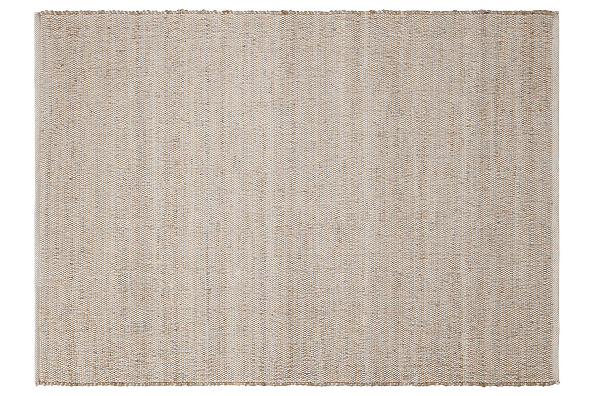 Tapis rectangulaire beige en jute et coton tiss 160 x 230 cm CAMAO