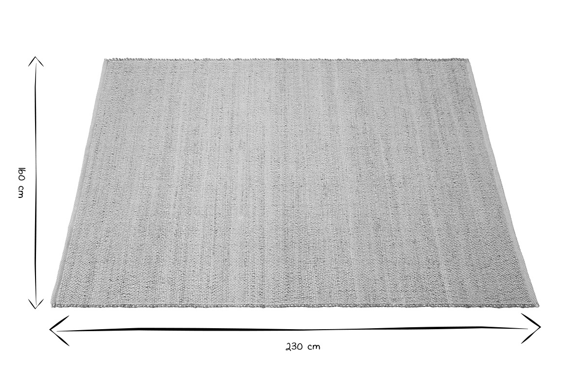 Tapis rectangulaire beige en jute et coton tiss 160 x 230 cm CAMAO