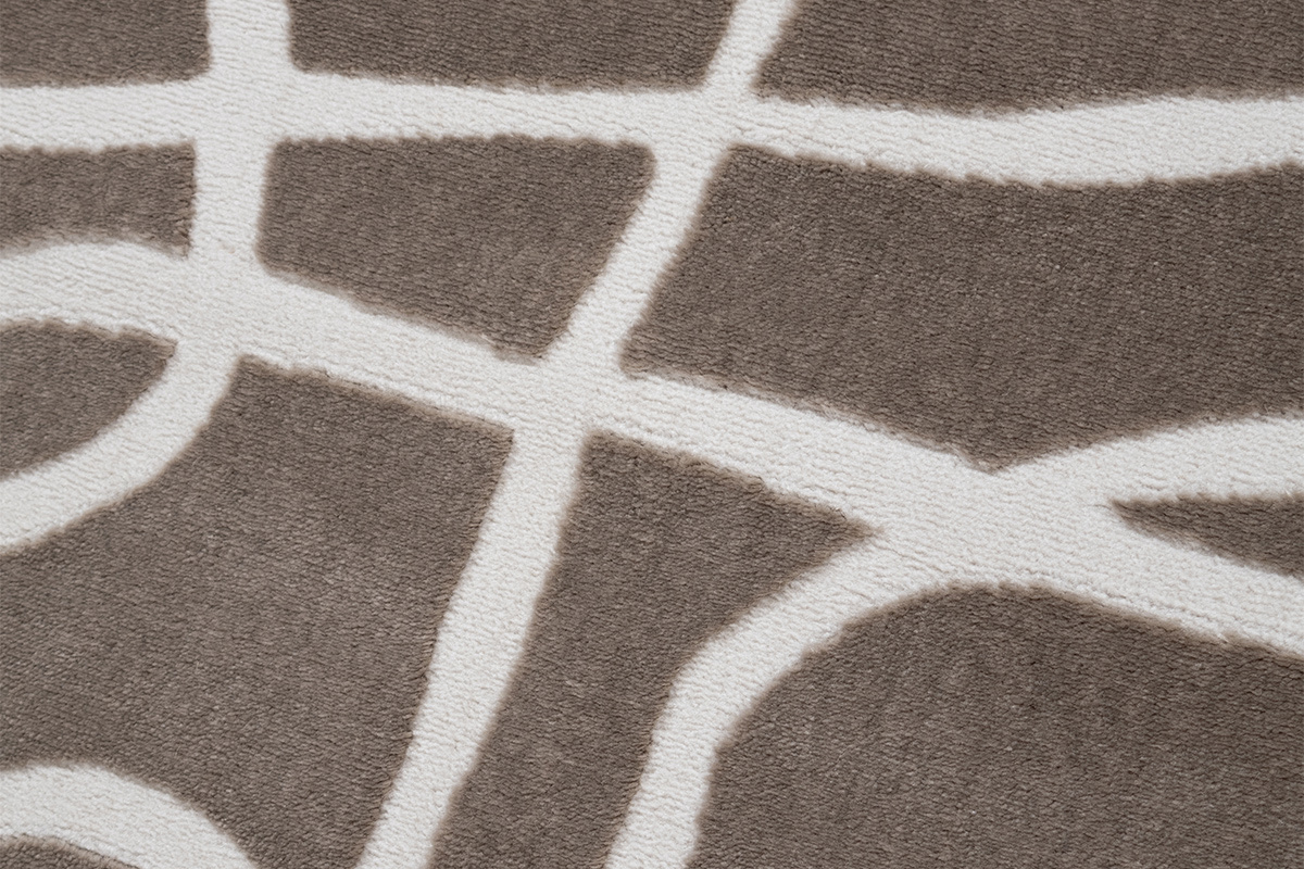 Tapis rectangulaire taupe  motifs line art 160 x 230 cm APOLLINE