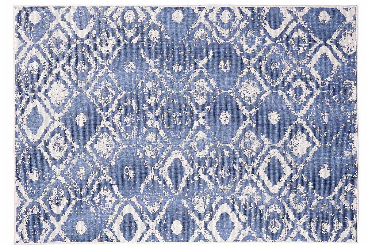 Tapis rversible  motif bleu intrieur - extrieur  L230 x L160 cm BELIZ
