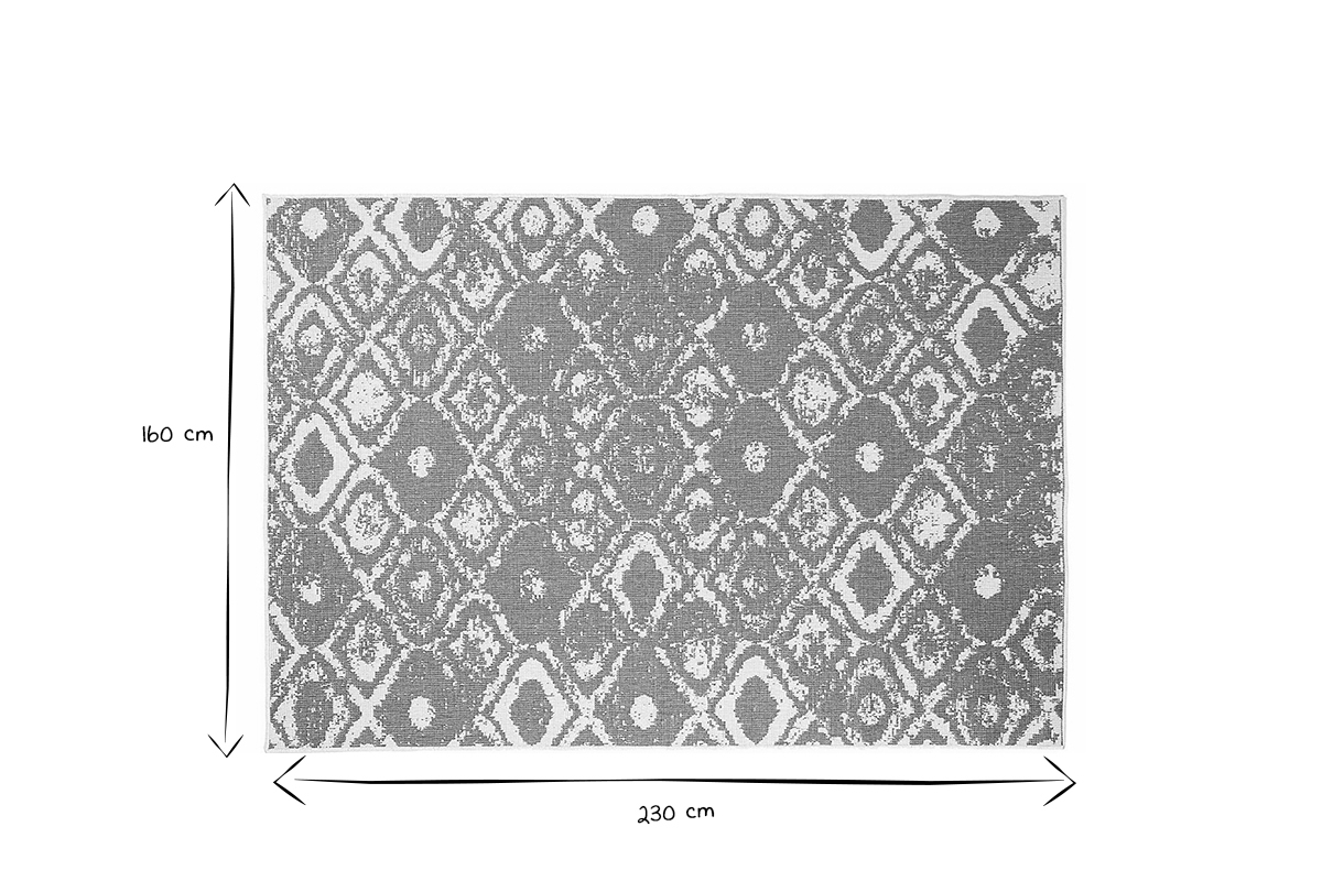 Tapis rversible  motif bleu intrieur - extrieur  L230 x L160 cm BELIZ