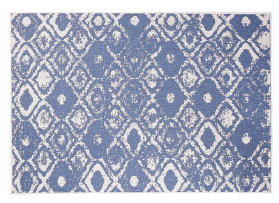 Tapis r&eacute;versible int&eacute;rieur ext&eacute;rieur &agrave; motif bleu 160 x 230 cm BELIZ