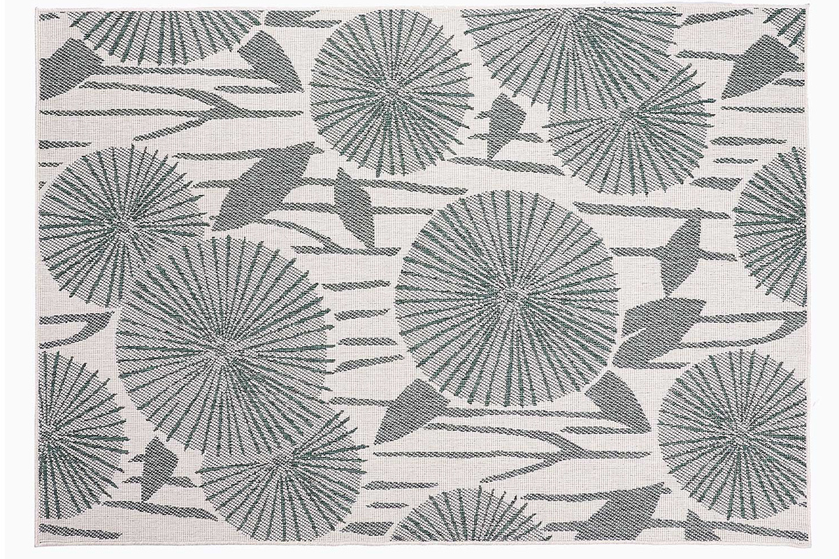 Tapis r�versible int�rieur ext�rieur motif floral vert 160 x 230 cm KONKA