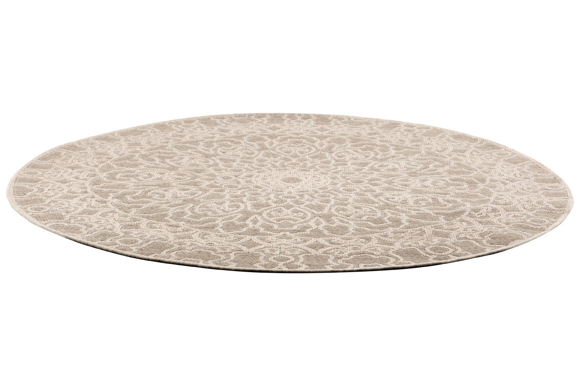 Tapis rond d'ext�rieur naturel 160 cm MOZAIC