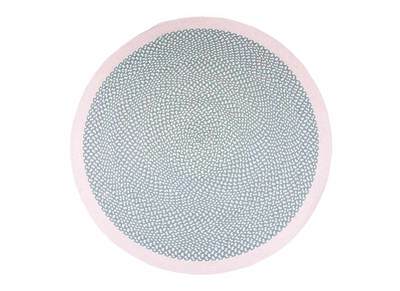 Tapis rond en coton rose et gris 120 cm BRENDA