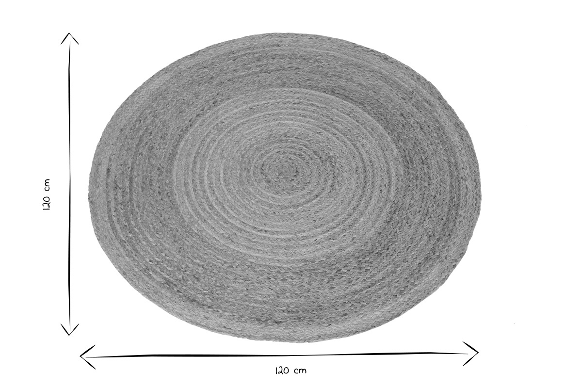 Tapis rond en jute naturelle D120 cm MATA