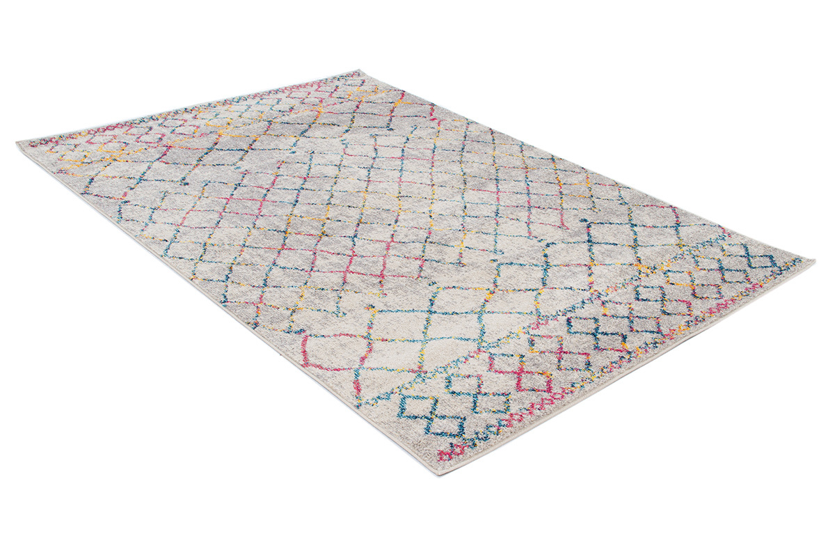 Tapis style berbre gris et multicolore 160 x 230 cm CIELO