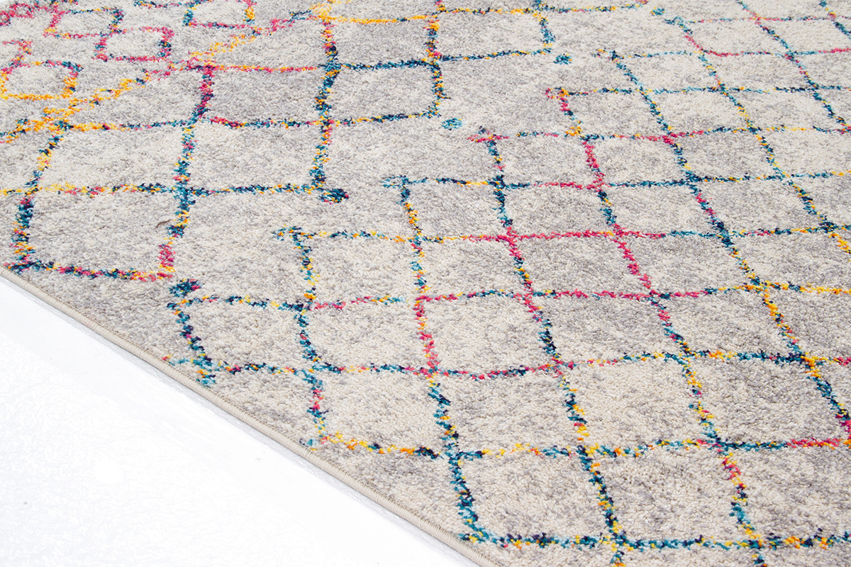 Tapis style berbre gris et multicolore 160 x 230 cm CIELO