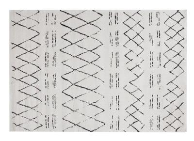 Tapis style berb&egrave;re noir et &eacute;cru 160 x 230 cm AURES