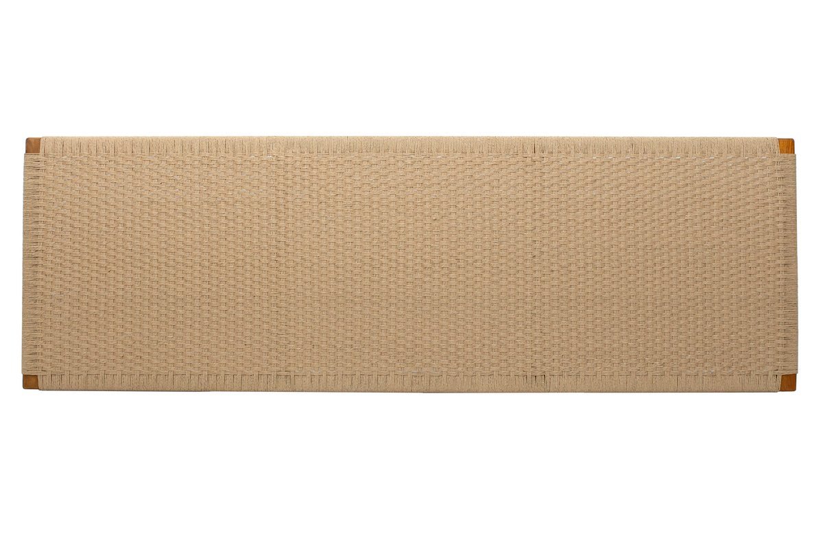 Tte de lit  suspendre en bois teck massif et corde de papier tresse L165 cm FLAKA