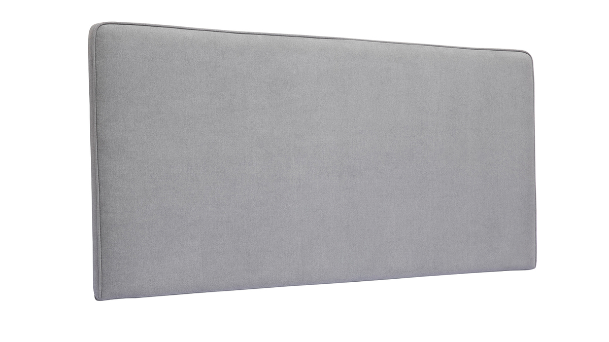 Tte de lit  suspendre en tissu effet velours gris L160 cm LILY