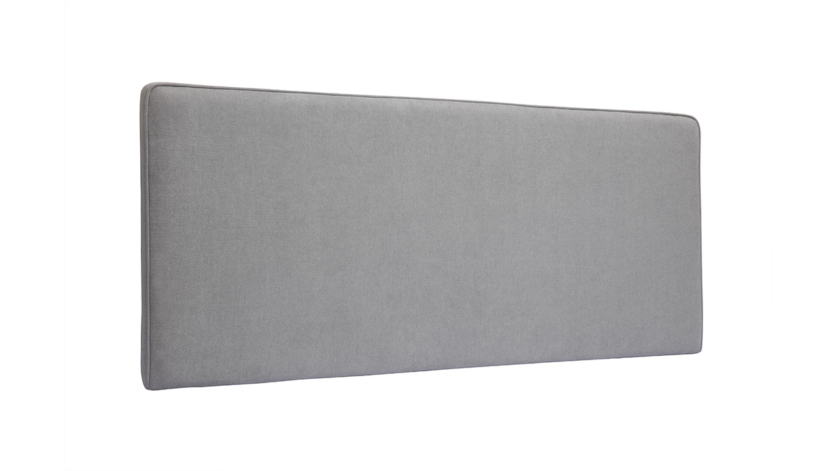 Tte de lit  suspendre en tissu effet velours gris L180 cm LILY