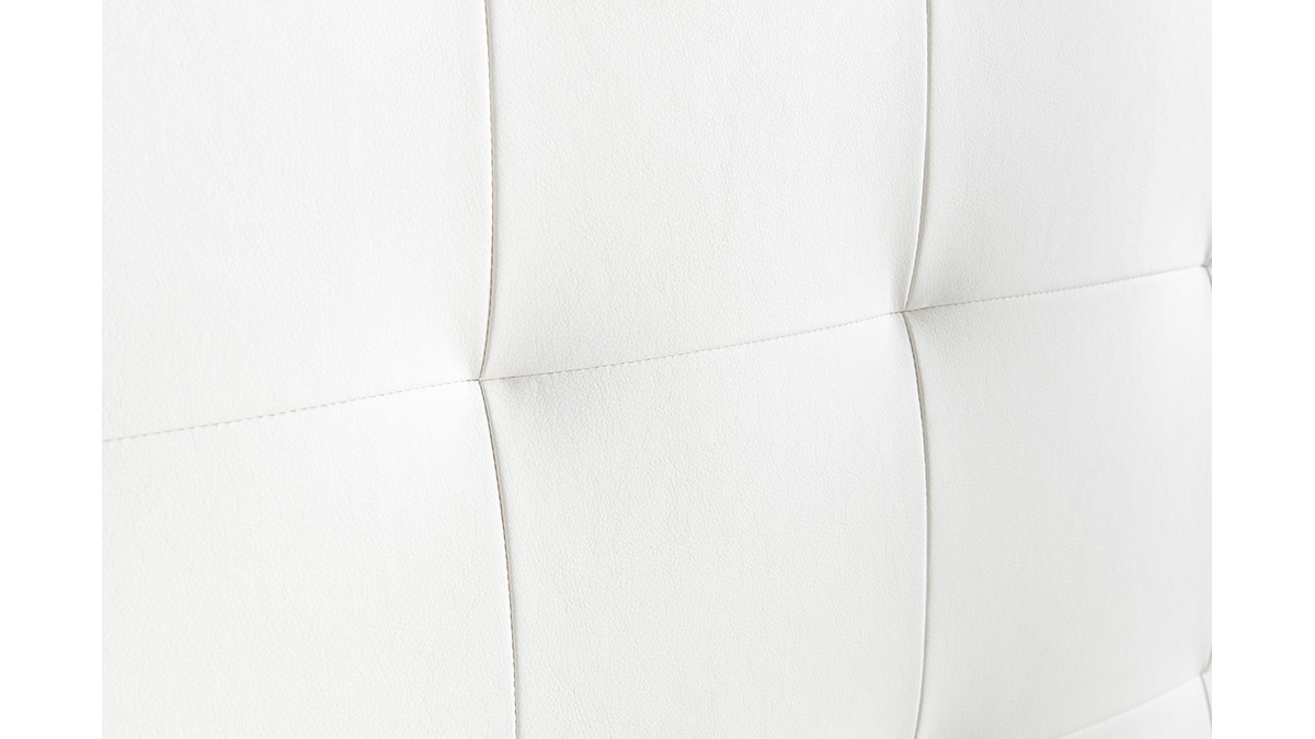 Tte de lit capitonne blanc cass 160 cm HALCIONA