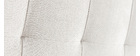 T&ecirc;te de lit capitonn&eacute;e en tissu beige 140 cm HALCIONA