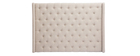 Tête de lit capitonnée en tissu beige naturel 160 cm LIZZIE