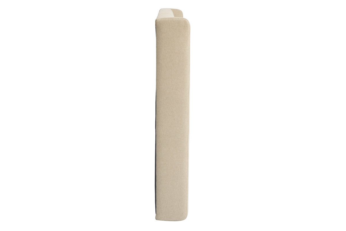Tte de lit capitonne en tissu beige naturel L175 cm LIZZIE