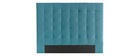 T&ecirc;te de lit capitonn&eacute;e en tissu bleu canard 140 cm HALCIONA