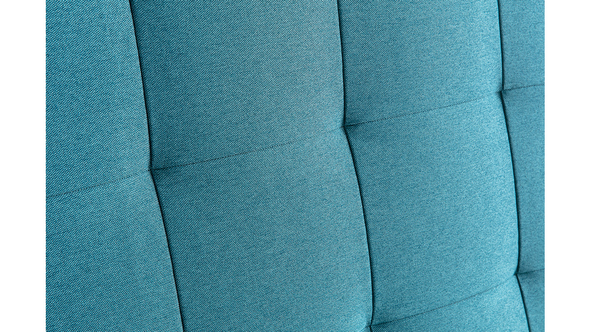 Tte de lit capitonne en tissu bleu canard L140 cm HALCIONA