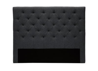 Tête de lit capitonnée en tissu gris foncé L140 cm ENGUERRAND