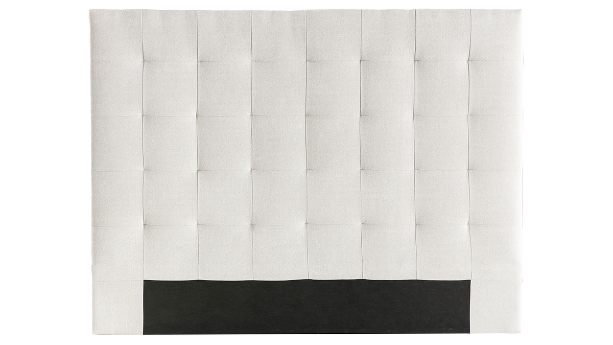 Tte de lit capitonne en tissu naturel L140 cm HALCIONA