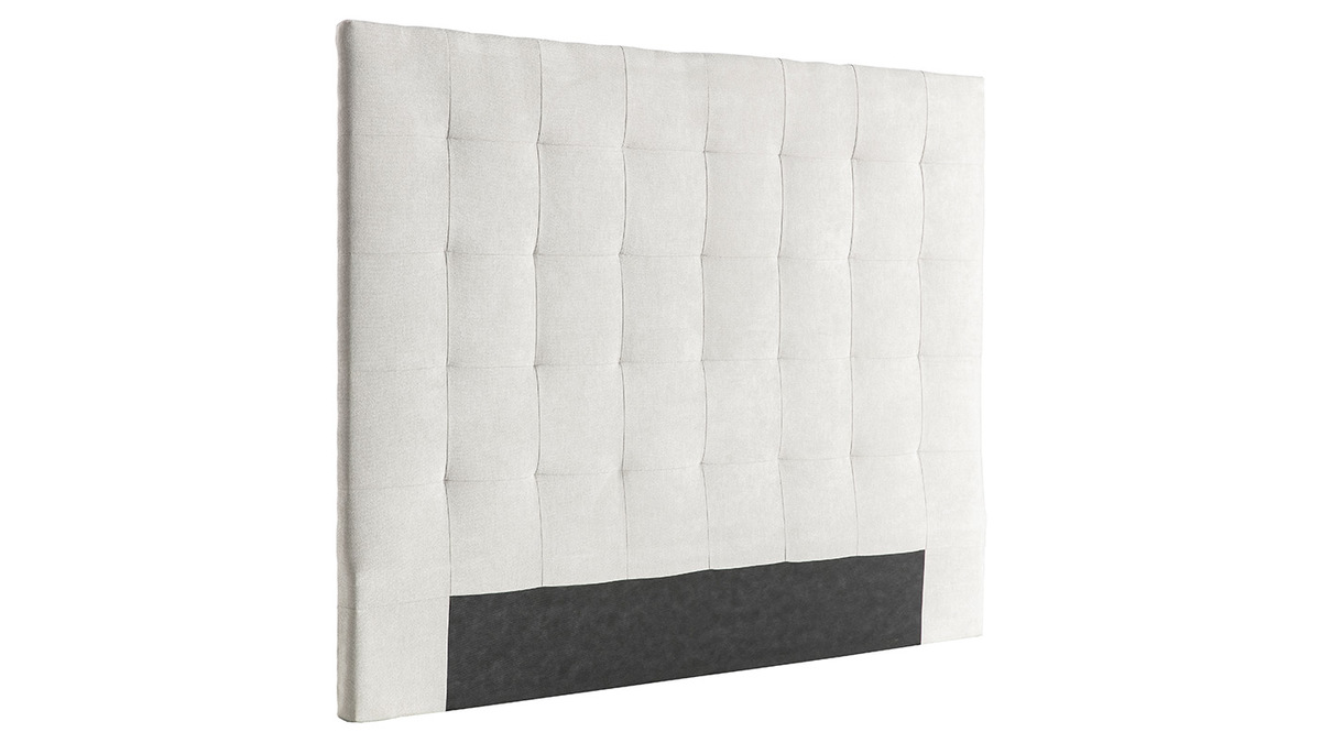 Tte de lit capitonne en tissu naturel L140 cm HALCIONA