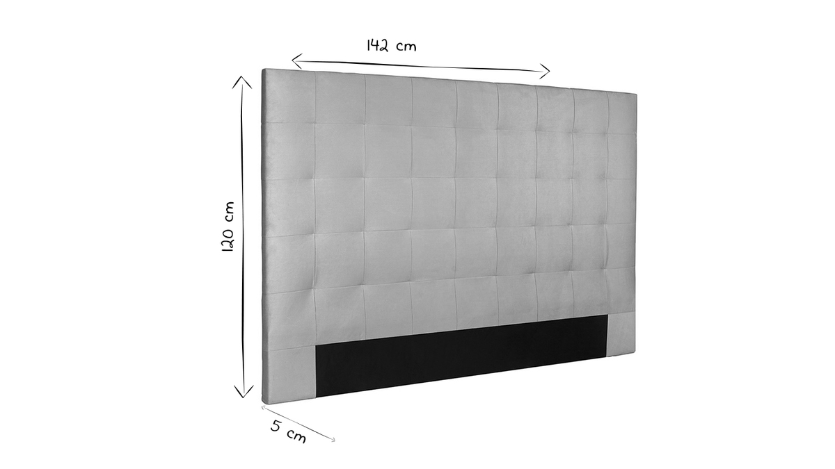 Tte de lit capitonne en tissu naturel L140 cm HALCIONA
