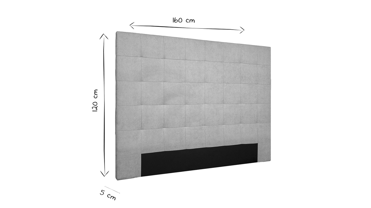 Tte de lit capitonne en tissu naturel L160 cm HALCIONA