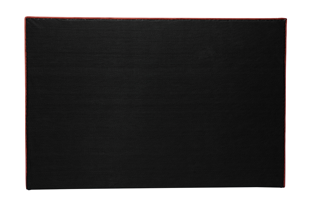 Tte de lit capitonne en tissu velours rouge tomette L170 cm LUTECE