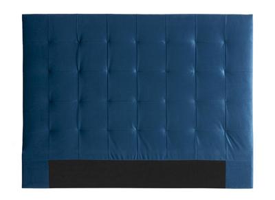 T&ecirc;te de lit capitonn&eacute;e velours bleu p&eacute;trole 160 cm HALCIONA
