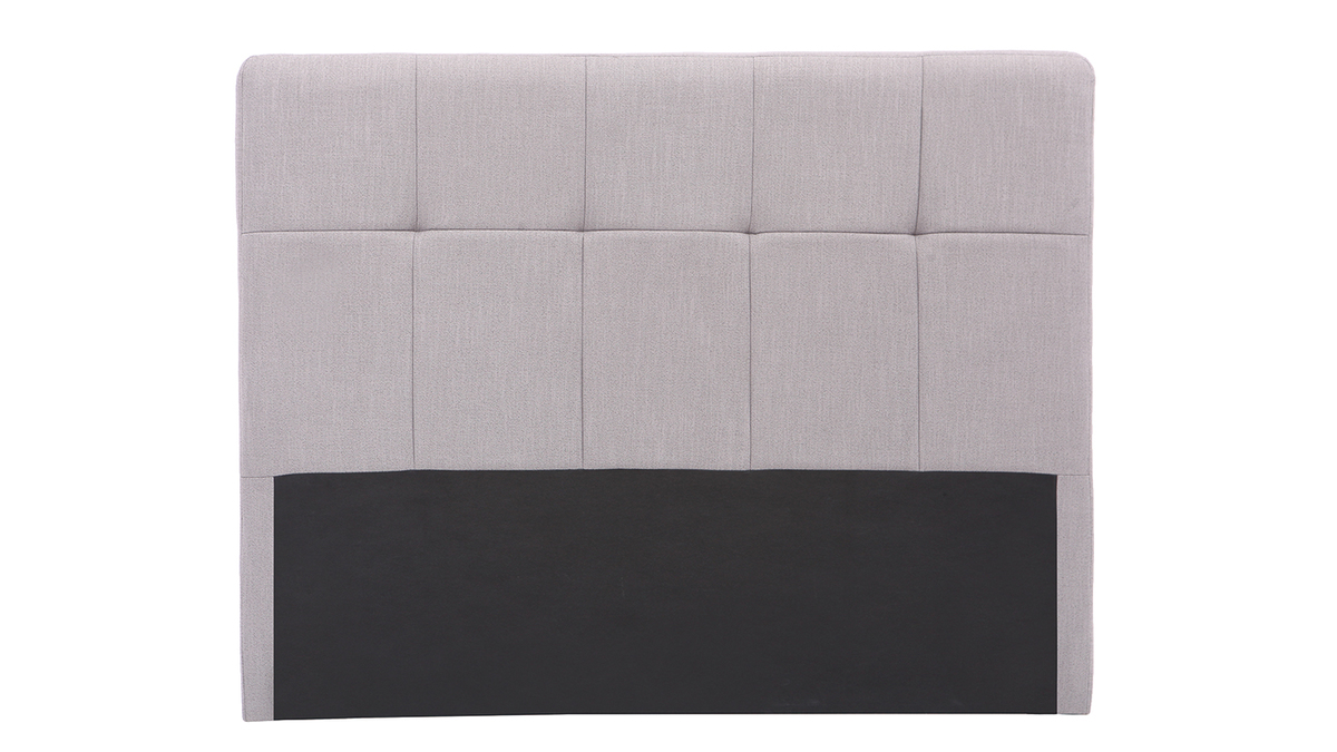 Tte de lit classique tissu gris clair 140 cm CLOVIS