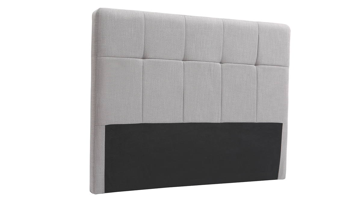 Tte de lit classique tissu gris clair 140 cm CLOVIS