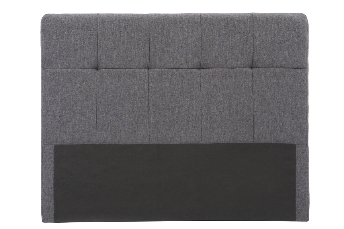 Tte de lit classique tissu gris fonc 140 cm CLOVIS