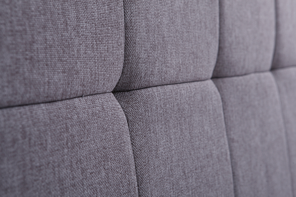 Tte de lit classique tissu gris fonc 140 cm CLOVIS