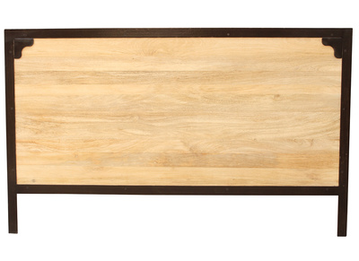Tête de lit en bois manguier massif et métal noir L165 cm INDUSTRIA
