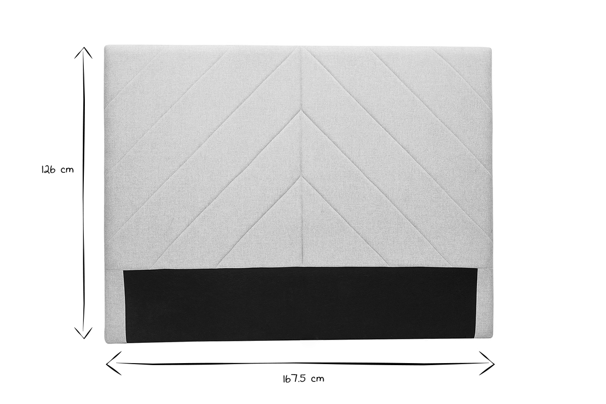Tte de lit en tissu beige L160 cm AVAH