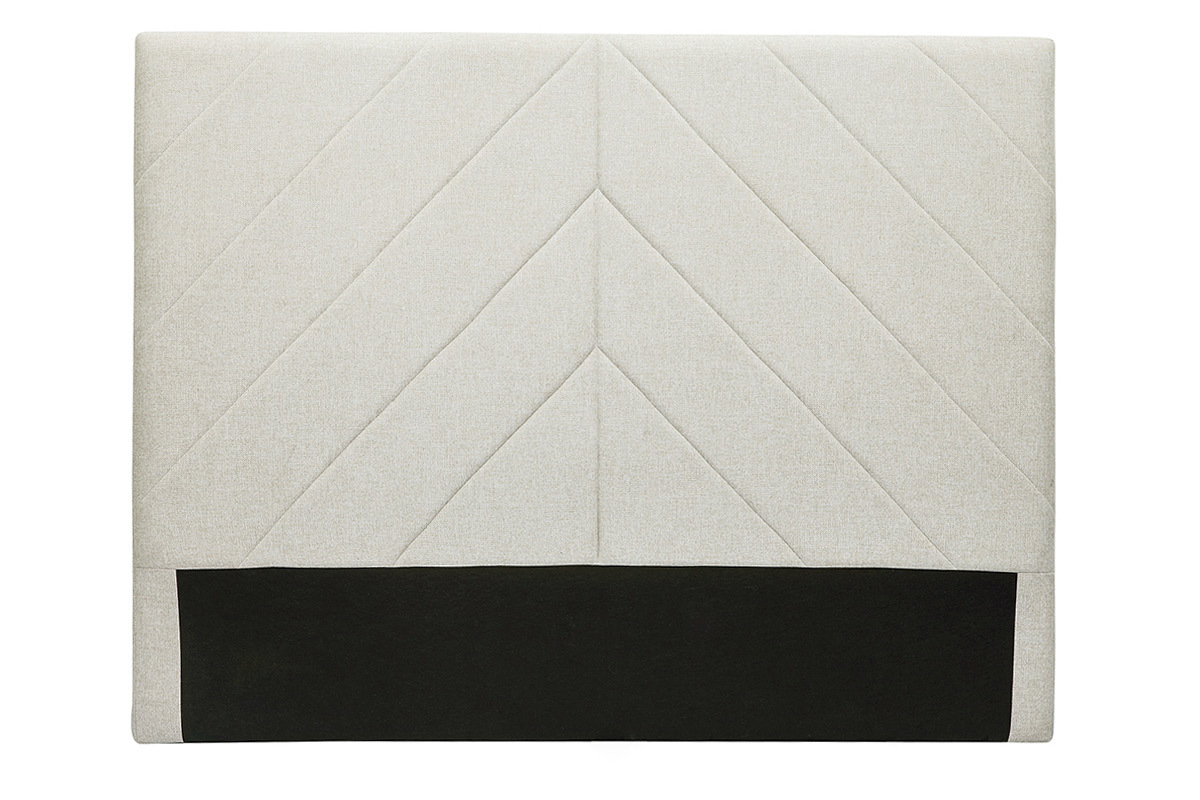 Tte de lit en tissu beige L160 cm AVAH