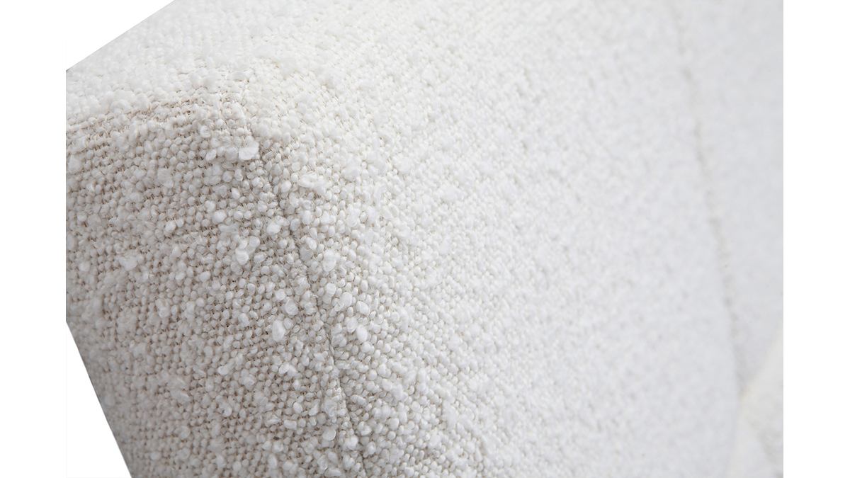Tte de lit en tissu effet laine boucle blanc L160 cm CLOVIS