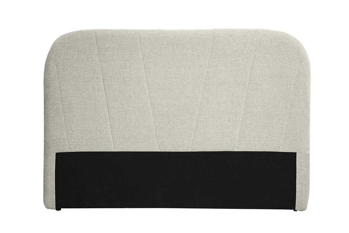 T�te de lit en tissu effet velours textur� beige L169 cm ALANIS